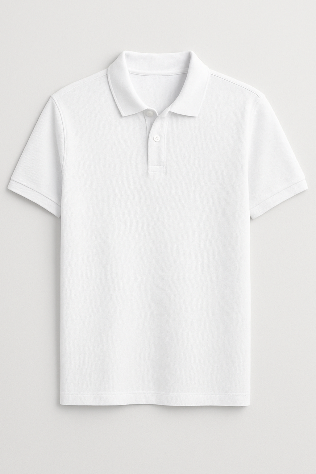 PLAIN WHITE POLO NECK T-SHIRT